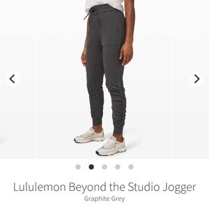 Lululemon Beyond The Studio Graphite Grey Joggers Size 2
